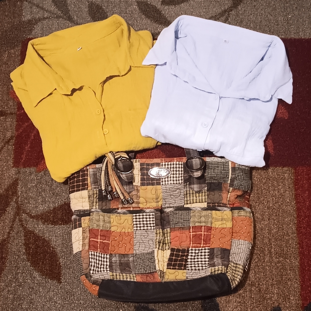 DONNA SHARP handbag and 2 LinenTops Bundle